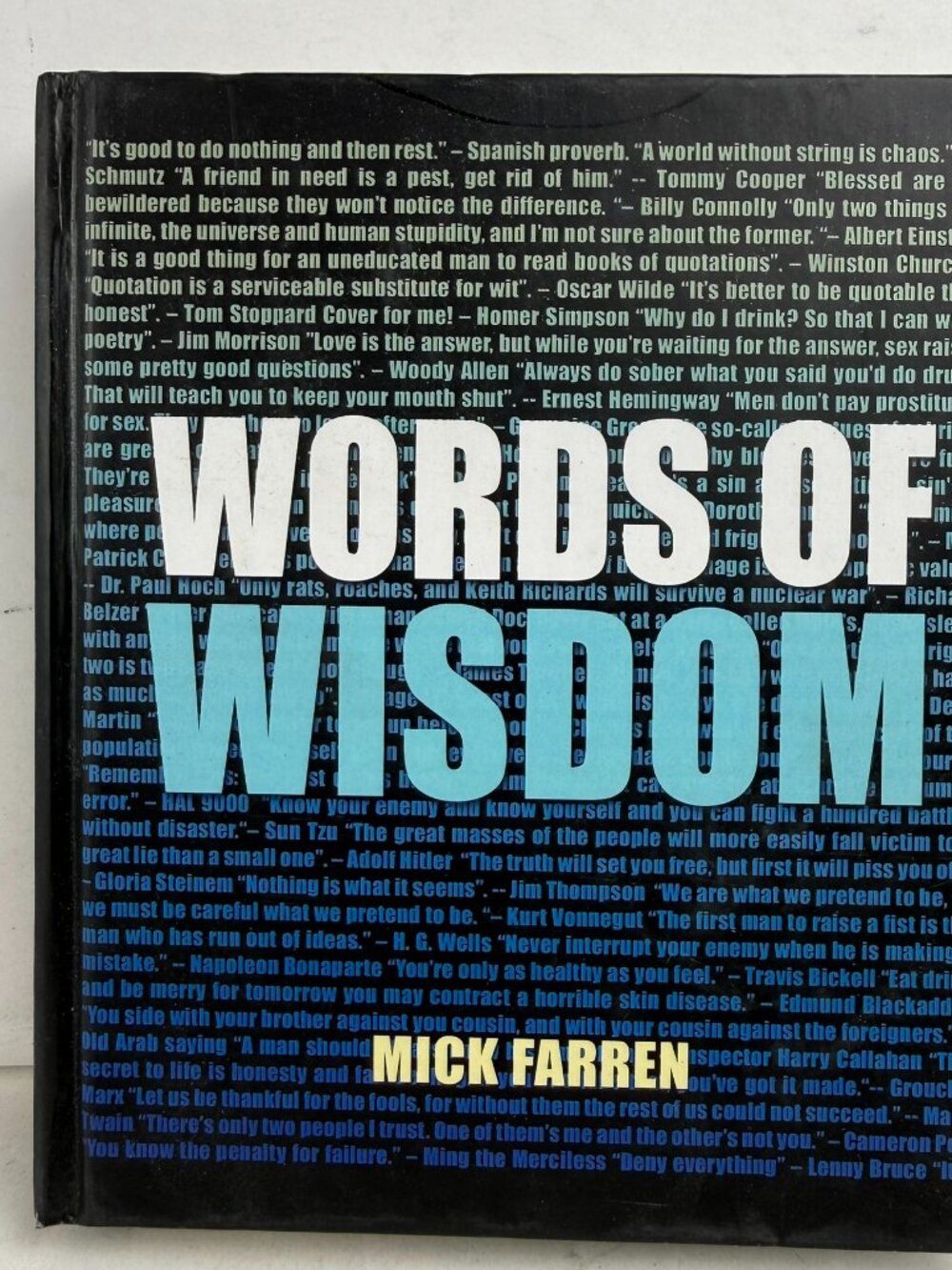 Words of Wisdom Mick Farren Hardcover Quotation Book Chrysalis Hinge Damage